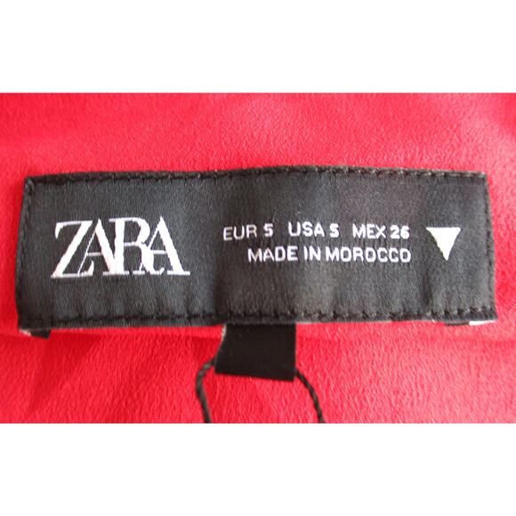 Nwt ZARA Red Satin Effect Side Tie Maxi Cocktail Dress Women's Size Small - Picture 9 of 10